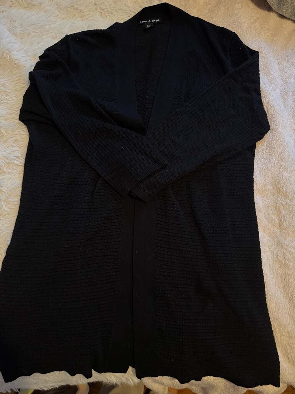 Cable & Gauge Open Cardigan Size L Black